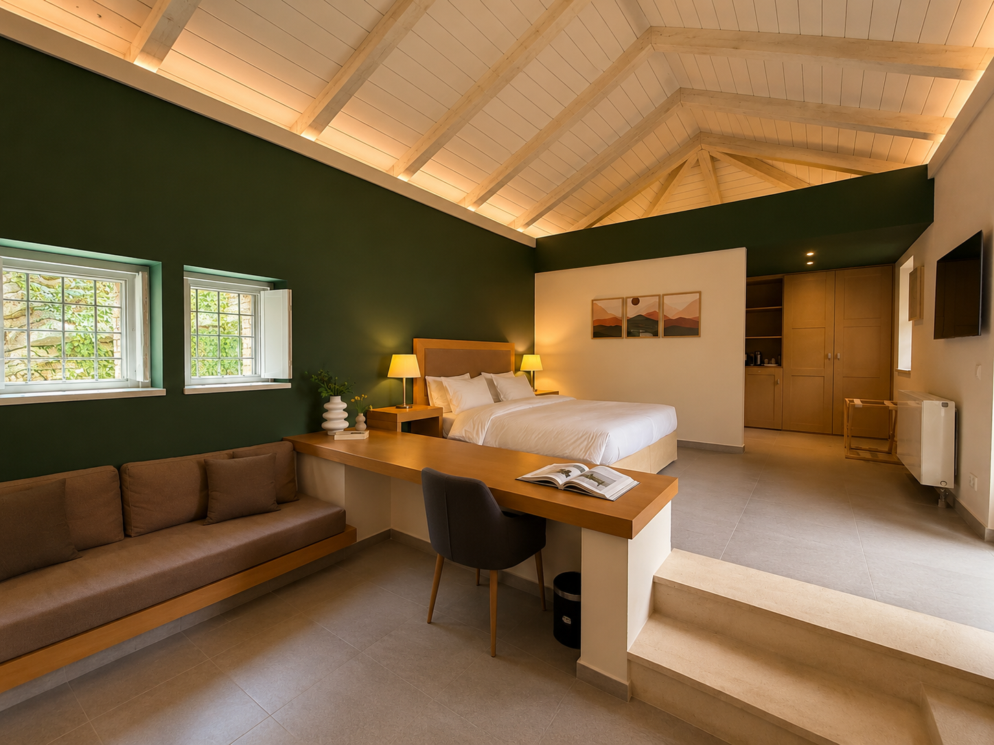 Mountain Villa with fireplace collection Bed