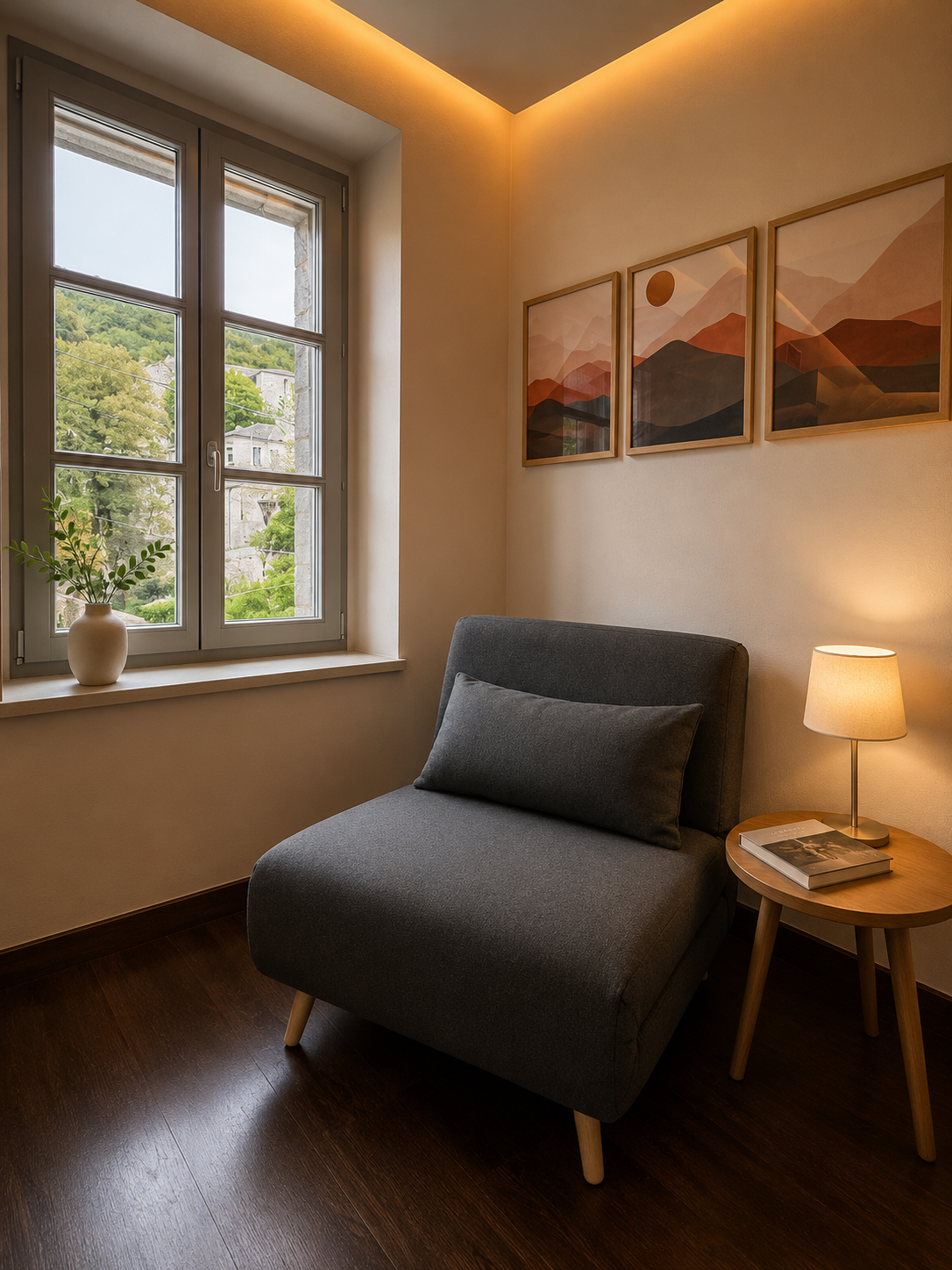 Deluxe Room with fireplace Sitting Area