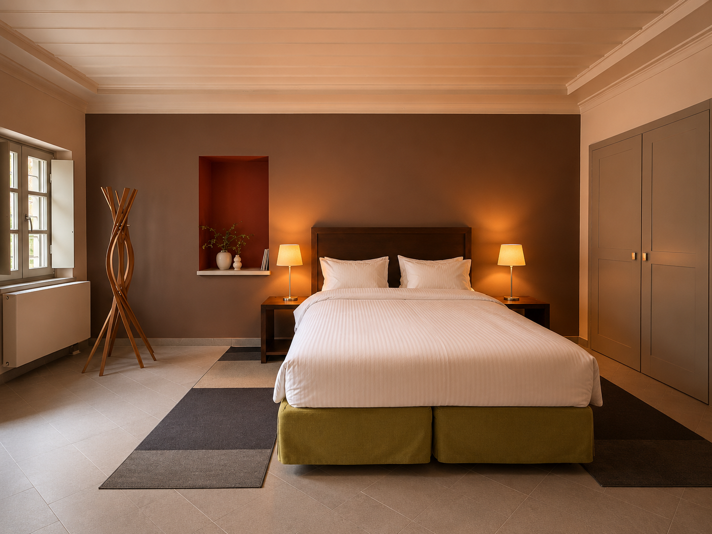 Mountain Lodge with fireplace Bed