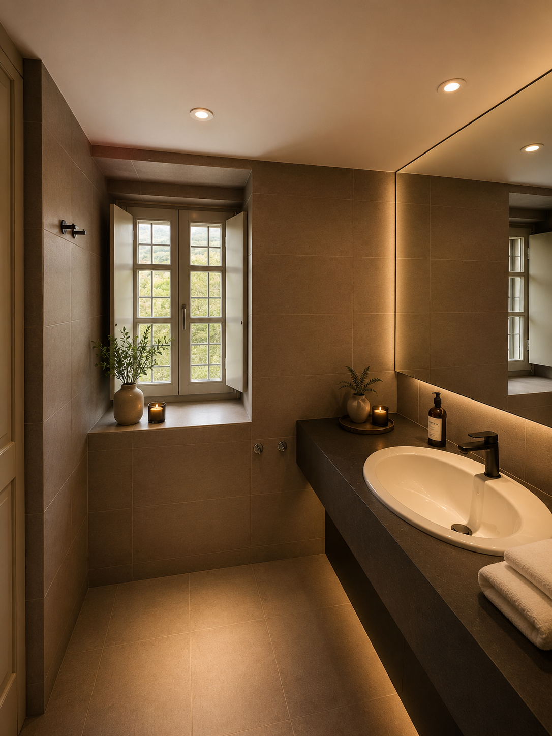Mountain Suite with fireplace Collection Bathroom
