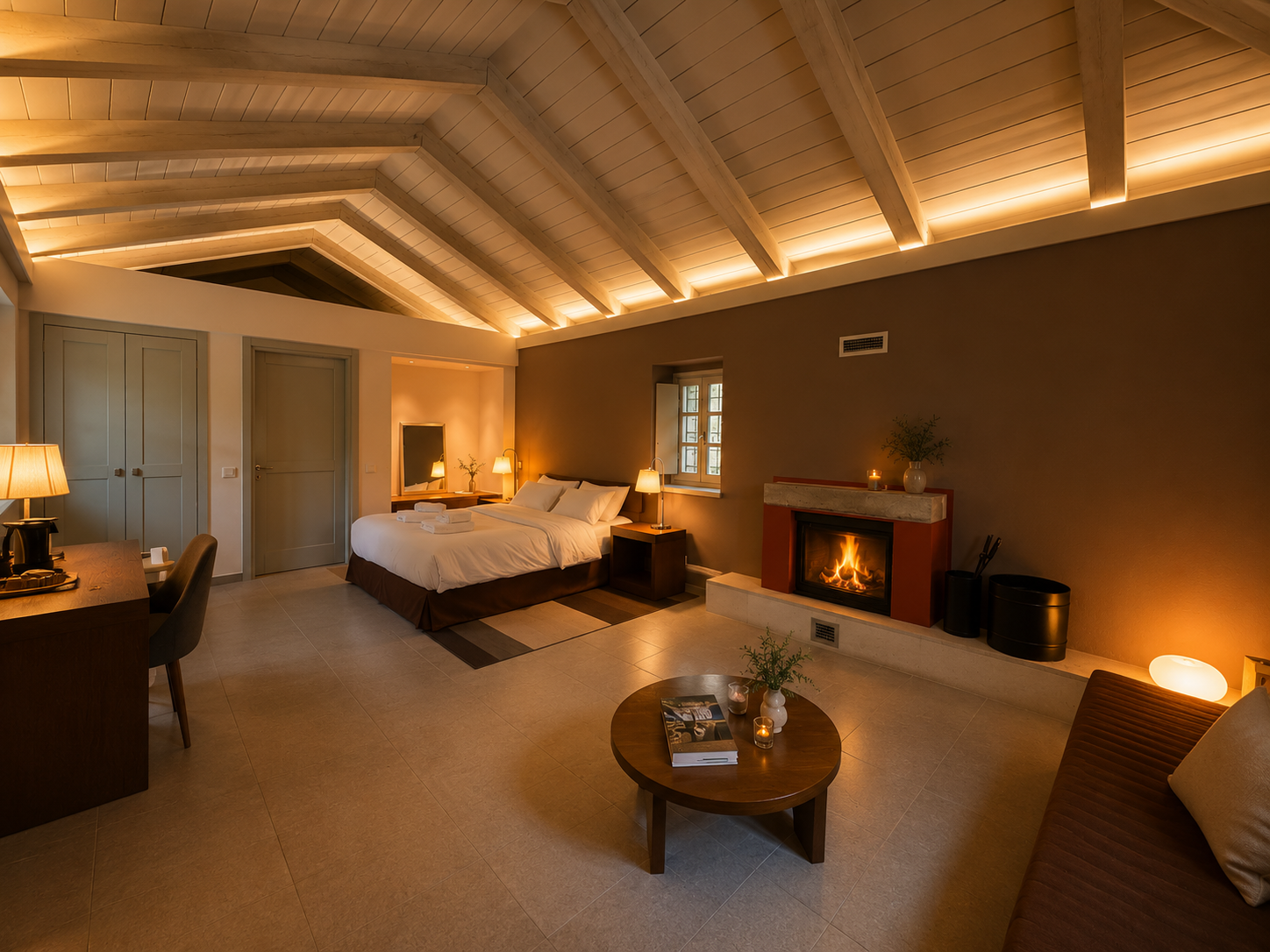 Mountain Villa with fireplace collection Bedroom