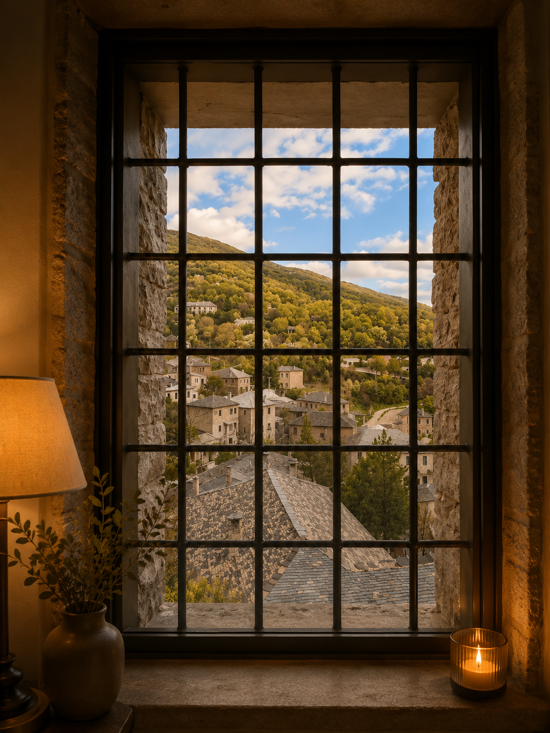 Mountain Villa with fireplace collection View